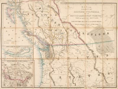 Lot 130 - North America. Wyld (James), Map of the Colony of British Columbia..., and the Gold Fields, 1858