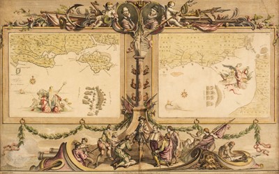 Lot 136 - Pine (John). Four Sea Charts, numbers 3 & 4, 5 & 6, 7 & 8 and 9 & 10, circa 1739