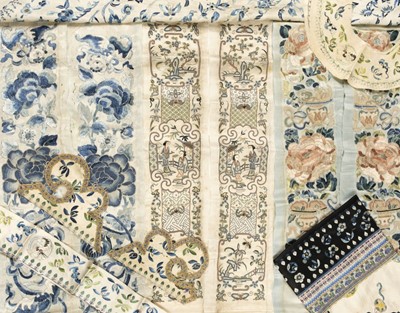 Lot 543 - Chinese. A collection of fragments of hand-embroidery, 19th/early 20th century