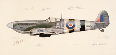 Lot 174 - Aviation Print. Spitfire, colour print