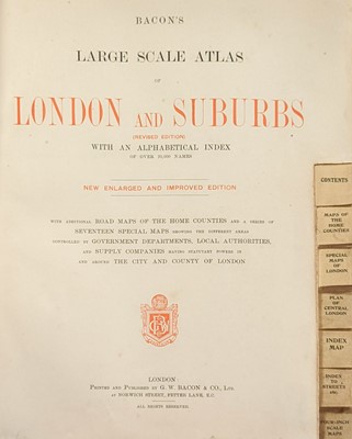 Lot 48 - Bacon (G. W.). Bacon's Large-Scale Atlas of London and Suburbs (Revised Edition)..., circa 1910