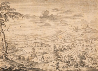 Lot 15 - Saftleven (Herman, 1609-1685, attributed to ). Landscape with figures and ruins...