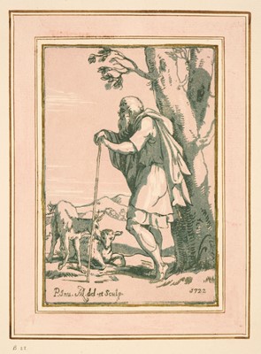 Lot 35 - Businck (Ludolph). Saint Simon, 1623-29, chiaroscuro woodcut, and 7 chiaroscuro woodcuts