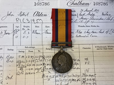 Lot 410 - Queen's South Africa 1899-1902, 1 clasp (J.R. Alden, A.B. H.M.S. Tartar)