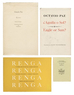 Lot 414 - Paz (Octavio). Kostas, inscribed by the author, Mexico City: Ediciones Papeles Privados, 1984