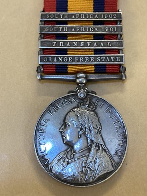 Lot 411 - Queen's South Africa 1899-1902, 4 clasps (200 Tpr. W. Clarke. Driscoll's Scts.)