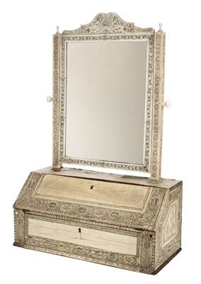 Lot 470 - Anglo Indian. An 18th century Vizagapatam ivory table bureau