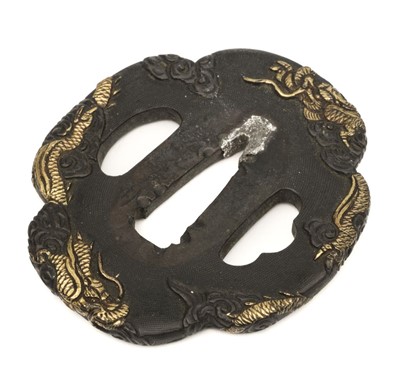 Lot 485 - Tsuba. A Japanese iron tsuba, 19th century