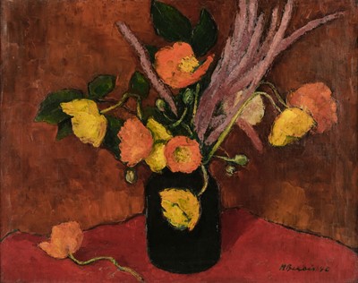 Lot 245 - Benois (Nadia, Надежда Бенуа, 1896-1975). Poppies on a table, oil on canvas, 1940
