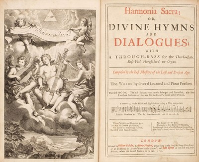 Lot 248 - Playford (Henry). Harmonia Sacra, 2 vols. & supplement in one, 1703/1693/[1700]