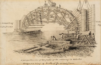 Lot 139 - Neville (J, 19th century). 'A perspective view of one frame of the centreing to Waterloo Bridge'