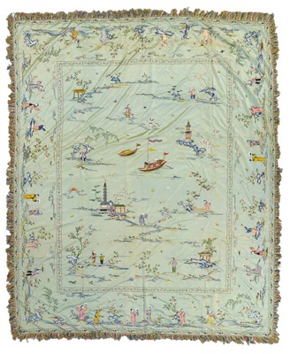 Lot 544 - Chinese. A large embroidered panel, early 20th century
