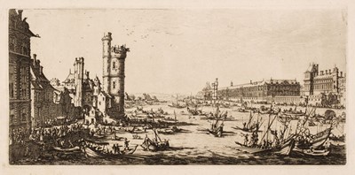 Lot 44 - Callot, Jacques (1592-1635). Vue du Louvre, etching, circa 1630