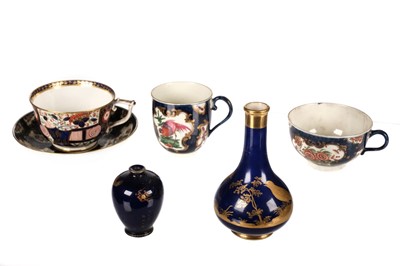 Lot 467 - Worcester Porcelain. Early Worcester cup and saucer and other items