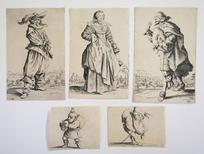 Lot 43 - Callot, Jacques (1592-1635). Various etchings from Les Gueux, La Noblesse, Les Gobbi, circa 1620s
