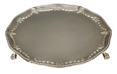Lot 440 - Salver. A George III silver salver by John Carter, London 1772