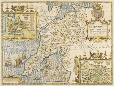 Lot 68 - Carnarvonshire. Speed (John), Caernarvon Both Shyre and Shire-Towne..., 1676