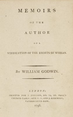 Lot 201 - Godwin (William). Memoirs of the Author of A Vindication of the Rights of Woman