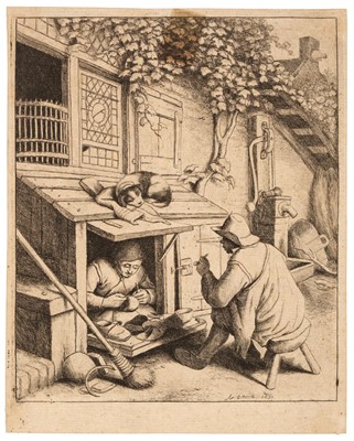 Lot 57 - Ostade (Adriaen Jansz. van, 1610-1685). The Cobbler, etching, 1671, and five other etchings