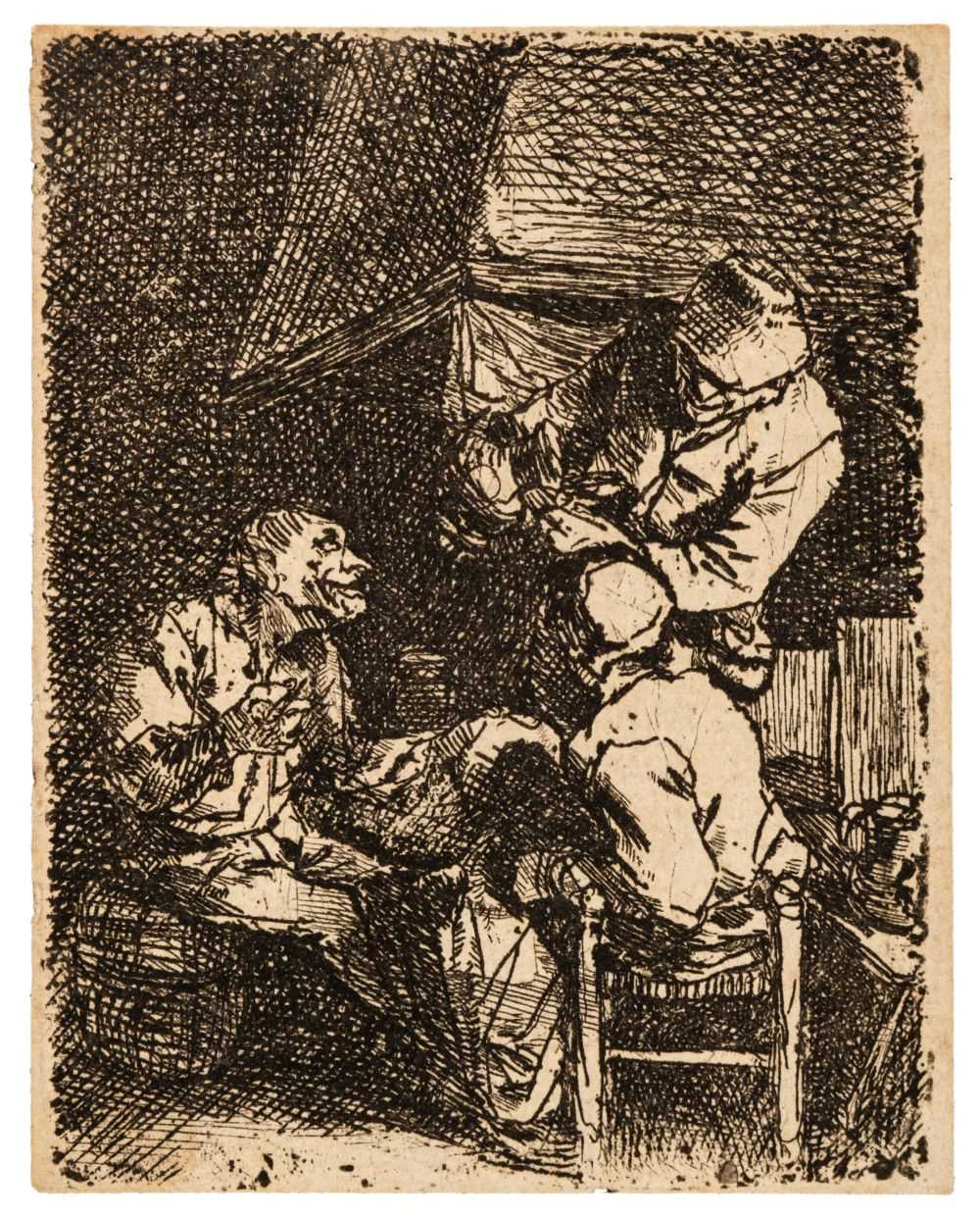 Lot 31 - Bega (Cornelis Pietersz., circa 1631-1664), The Inn, etching, and two other etchings