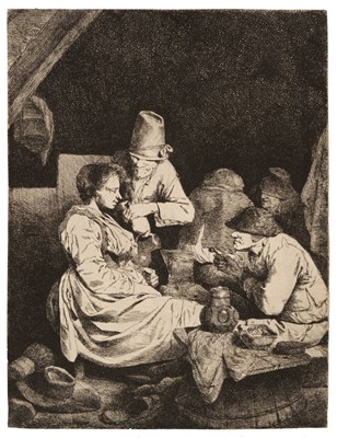 Lot 31 - Bega (Cornelis Pietersz., circa 1631-1664), The Inn, etching, and two other etchings