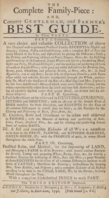 Lot 220 - The Complete Family-Piece: and, Country Gentlemen, and Farmer's Best Guide
