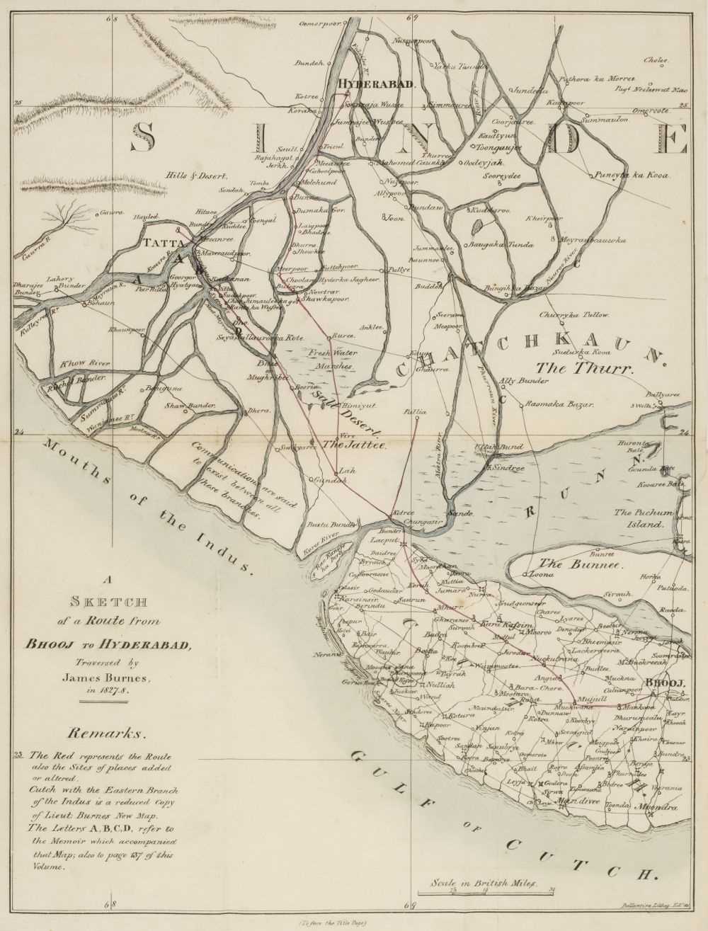 Lot 5 - Burnes (James). A Narrative of a Visit to the Court of Sinde; A Sketch of the History of Cutch