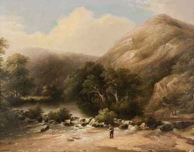 Lot 126 - Tucker (John Wallace, 1808-1869, attributed to). Dunsford Weir on the River Teign, Devon