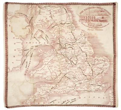 Lot 573 - Handkerchief. The Railways in Great Britain, 1840s
