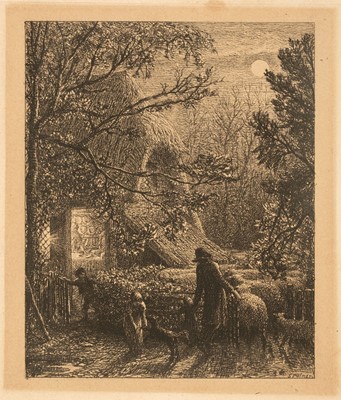 Lot 211 - Palmer (Samuel,1805-1881). Christmas, or Folding the Last Sheep, 1850