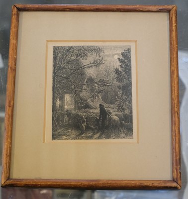 Lot 211 - Palmer (Samuel,1805-1881). Christmas, or Folding the Last Sheep, 1850