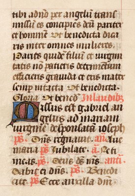 Lot 85 - Illuminated Leaves.  Bifolium vellum leaves..., Northern France, mid 15th century