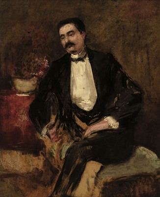 Lot 183 - French Impressionist School. Portrait of a Seated Man, oil on panel
