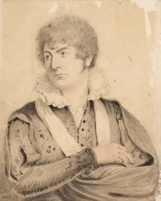 Lot 167 - Opie (John, 1761-1807) attributed. Henry Bowles as Hamlet, watercolour and pencil