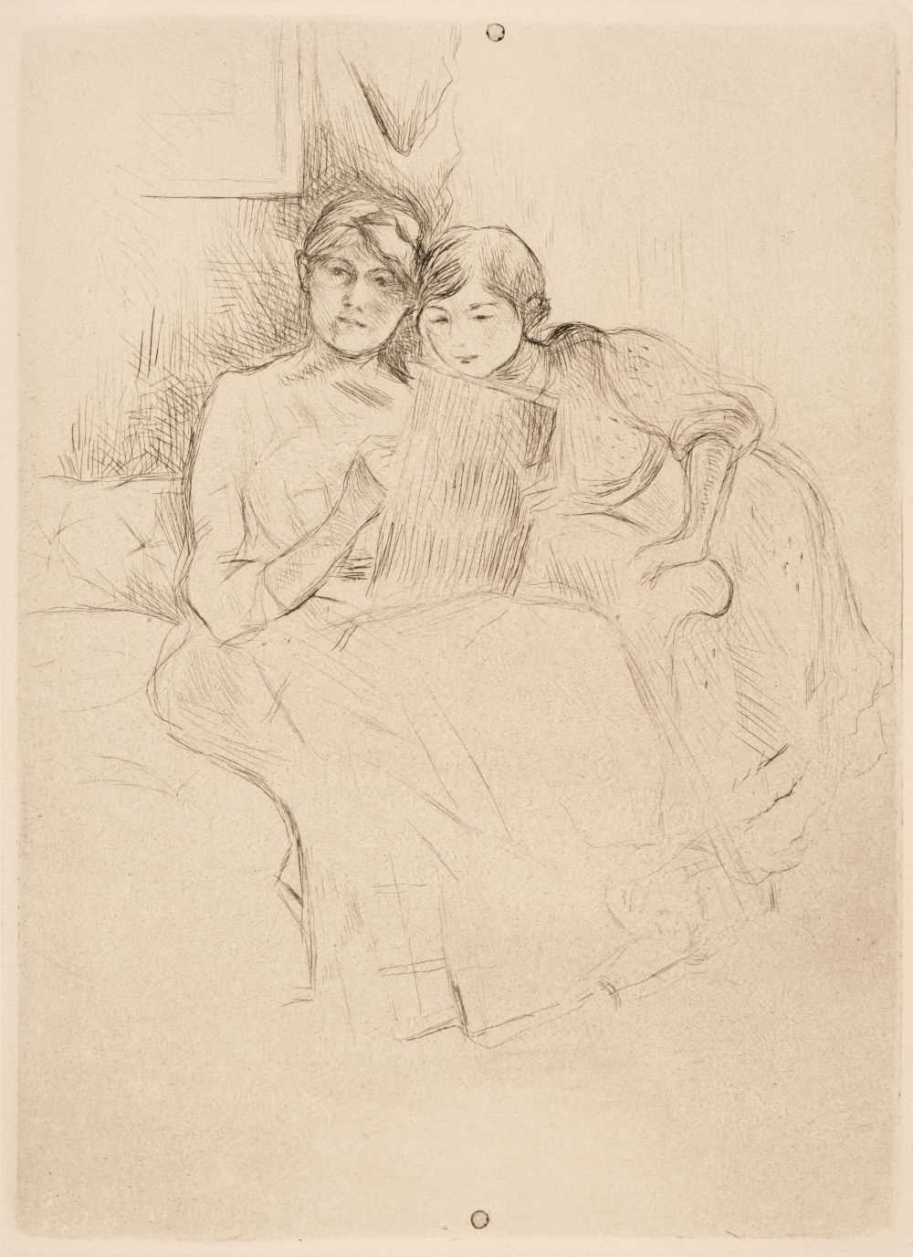 Lot 206 - Morisot (Berthe, 1841-1895). Berthe Morisot dessinant, avec sa fille,1889