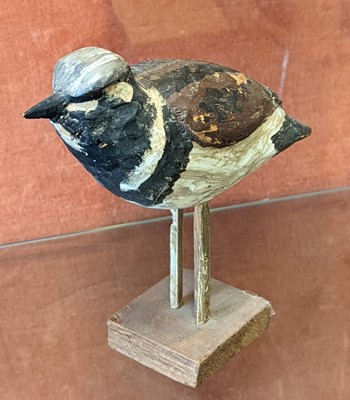 Lot 94 - Bird decoys. A group of 8 French painted wooden bird decoys, 1950s