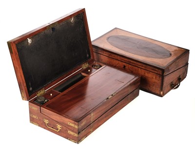 Lot 316 - Campaign Writing Box. A Victorian writing box plus another