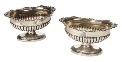 Lot 431 - Salt Cellars. A pair of George III silver salt cellars by WK, London 1815