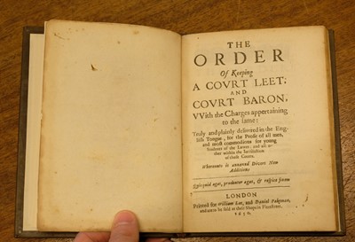 Lot 126 - Manorial courts. The Order of keeping a Court Leet; and Court Baron, 1650