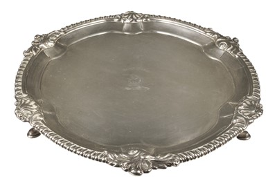 Lot 437 - Salver. A George III silver salver by John Swift, London 1763