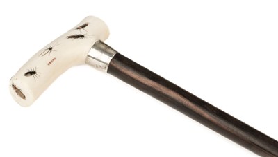 Lot 486 - Walking Stick. A Japanese Shibayama walking stick Meiji Period (1868-1912)