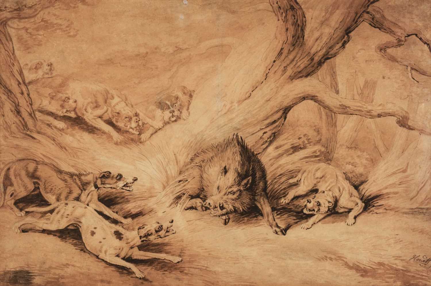 Lot 115 - Howitt (William Samuel, 1765-1822), pen and brown ink, signed