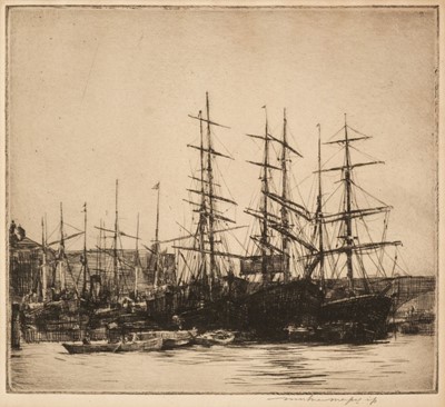 Lot 350 - Menpes (Mortimer). View of the South Bank near London Bridge, circa 1889, etching, & others
