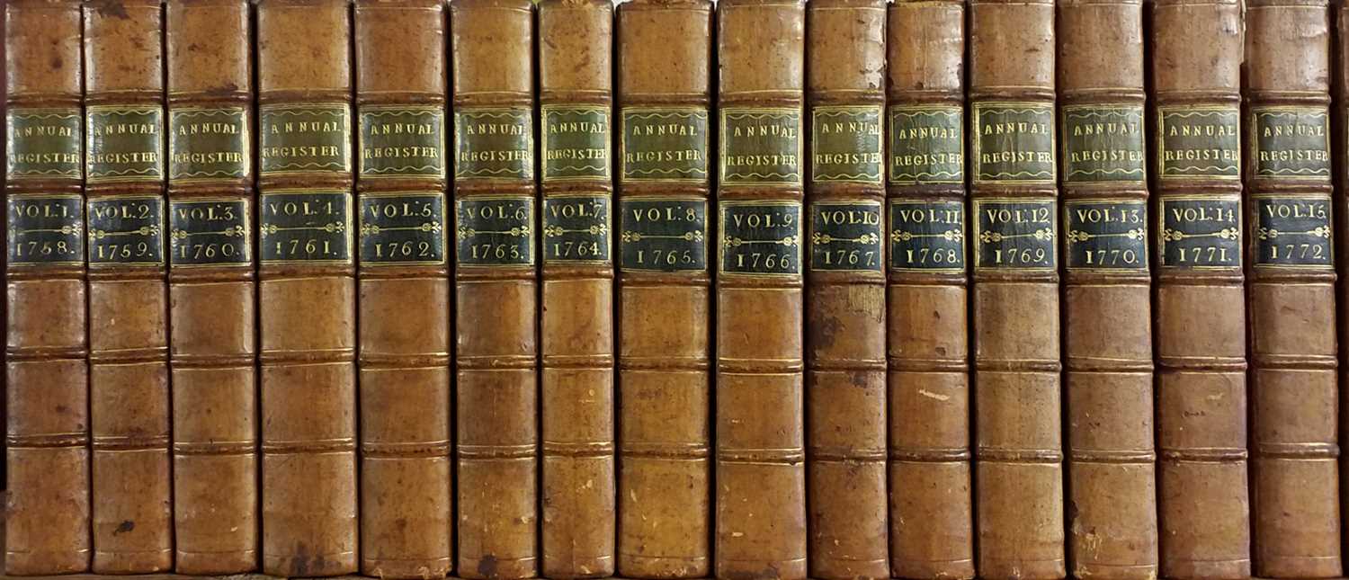 Lot 146 - The Annual Register,..., 31 volumes [1758-89], mixed editions, London, 1764-92