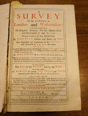 Lot 65 - Stow (John). A Survey of the Cities of London and Westminster, 1720