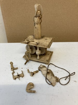 Lot 15 - Automaton. A Napoleonic period bone prisoner of war automaton circa 1800
