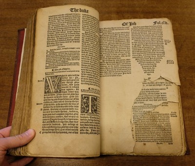 Lot 100 - Bible [English; Matthew's Version]. [The Byble, that is to saye, all the holye Scripture... , 1551]