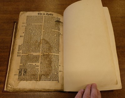 Lot 100 - Bible [English; Matthew's Version]. [The Byble, that is to saye, all the holye Scripture... , 1551]