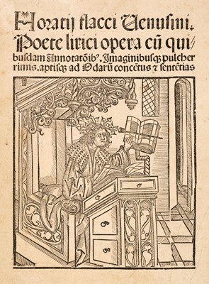 Lot 91 - Horatius Flaccus (Quintus). Opera cu[m] quibusdam Annotat[i]o[n]ib[us]..., 1498