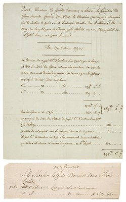 Lot 279 - Greville (Charles Francis, 1749-1809). A collection of 8 documents relating to Greville's expenses